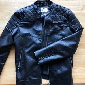 Topman Quilted Faux Leather jacket